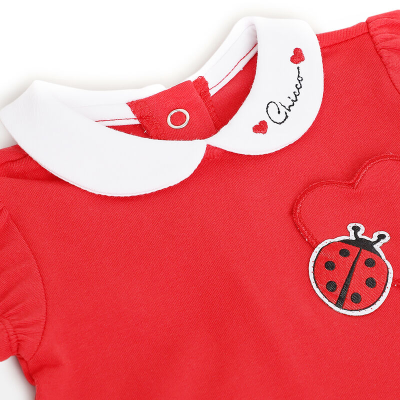 Girls Medium Red Applique Short Sleeve Top image number 2